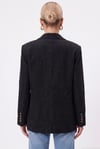 Kadın Jonas Astarlı Cepli Siyah Lux Oversize Blazer Ceket