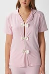Kadın Julia Pembe Fiyonklu Alt Üst Pijama Takımı