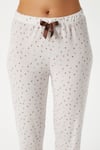 Kadın June Askılı Ekru Minik Çiçekli Alt Üst Pijama Takımı