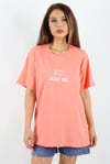 Kadın Just Be Geniş Kesim %100 Pamuk Somon T-Shirt