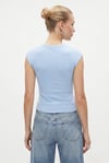 Kadın Kenna %100 Pamuk Silver Düğme Detay Mavi Örme Bluz