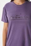 Kadın Kindness Yumuşak Doku Mürdüm Yıldız Desen Bisiklet Yaka Kısa Kollu Alt Üst Pijama Takımı