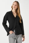 Kadın Lauren Özel İplik Merserize Görünüm Peplum Siyah Triko Hırka 