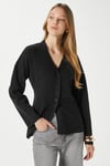 Kadın Lauren Özel İplik Merserize Görünüm Peplum Siyah Triko Hırka 