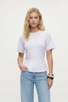 Kadın Luma Belden Oturan Bağcıklı Ayarlanabilir Pamuk Beyaz T-shirt / Bluz