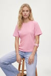 Kadın Luma Belden Oturan Bağcıklı Ayarlanabilir Pamuk Pembe T-shirt / Bluz