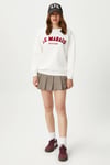 Kadın Marais Ekru Kırmızı Nakışlı Oversize Sweatshirt