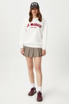 Kadın Marais Ekru Kırmızı Nakışlı Oversize Sweatshirt