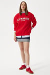 Kadın Marais Kırmızı Nakışlı Oversize Sweatshirt