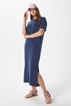 Kadın Modal Daily Comfort Lacivert Yırtmaçlı Elbise 16556