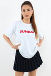 Kadın Motto Yazılı Oversize %100 Pamuk Uzun T-Shirt