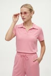 Kadın Nadia Modal Touch Polo Yaka Bel Lastikli Cepli Pembe Alt Üst Takım