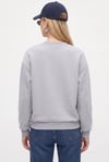 Kadın New Cozy Polarlı Basic Bisiklet Yaka Pamuklu Örme Gri Sweatshirt