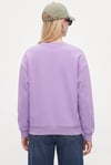 Kadın New Cozy Polarlı Basic Bisiklet Yaka Pamuklu Örme Mor Sweatshirt