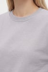 Kadın New Cozy Polarlı Basic Bisiklet Yaka Pamuklu Örme Gri Sweatshirt
