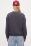 Kadın New Cozy Polarlı Basic Bisiklet Yaka Pamuklu Örme Antrasit Sweatshirt