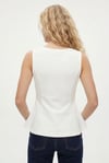 Kadın Newly Peplum Sıfır Kol Ekru Bluz