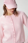 Kadın Nina Bisiklet Yaka Pembe Basic Hırka