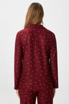 Kadın Nora Premium Bordo Kalp Süet Doku Düğmeli Yılbaşı Pijama Takımı