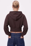 Kadın Novis Beli Lastikli Slim Kalıp Kahverengi Kapüşonlu Sweatshirt