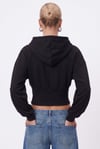 Kadın Novis Beli Lastikli Slim Kalıp Siyah Kapüşonlu Sweatshirt