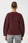 Kadın Osea Premium Bele Oturan Bordo Şık Düğme Detay Peplum Bluz