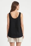 Kadın Paloma Pamuklu Salaş Kesim U Yaka Kolsuz Siyah Örme Bluz