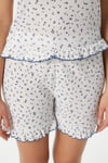 Kadın Paula Askılı Mavi Fırfır Şortlu Pijama Takımı