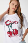Kadın Redcherry Taşlı Kiraz Desen T-Shirt