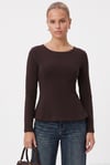 Kadın Runa New Premium Acı Kahverengi Peplum Bluz