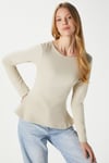 Kadın Runa Premium Bej Peplum Bluz