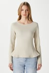 Kadın Runa Premium Bej Peplum Bluz