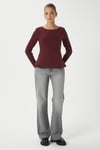 Kadın Runa Premium Bordo Peplum Bluz