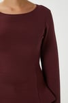 Kadın Runa Premium Bordo Peplum Bluz