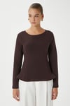 Kadın Runa Premium Kahverengi Peplum Bluz