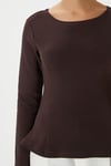 Kadın Runa Premium Kahverengi Peplum Bluz