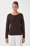 Kadın Runa Premium Kahverengi Peplum Bluz