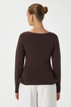 Kadın Runa Premium Kahverengi Peplum Bluz