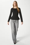 Kadın Runa Premium Siyah Peplum Bluz