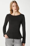 Kadın Runa Premium Siyah Peplum Bluz
