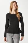 Kadın Runa Premium Siyah Peplum Bluz