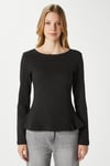 Kadın Runa Premium Siyah Peplum Bluz