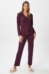 Kadın Secret Extra Soft Lacivert Bordo Çizgili Pijama Takımı