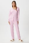 Kadın Secret Extra Soft Pembe Beyaz  Çizgili Pijama Takım