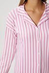 Kadın Secret Extra Soft Pembe Beyaz  Çizgili Pijama Takım