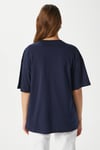 Kadın Something Kiraz Baskılı Lacivert Oversize T-Shirt