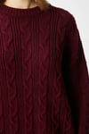Kadın Stella Yumuşak Oversize Bordo Triko Kazak