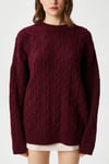 Kadın Stella Yumuşak Oversize Bordo Triko Kazak