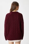 Kadın Stella Yumuşak Oversize Bordo Triko Kazak