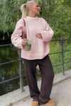 Kadın Stella Yumuşak Oversize Pembe Triko Kazak